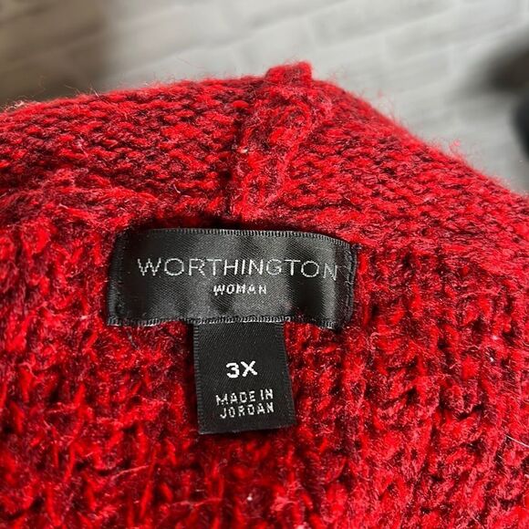 Worthington Cable Knit Sweater, Cowl Neck Short Sleeve Size 3X - Picture 7 of 7